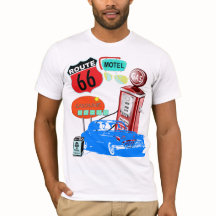 ルート66のレトロの運転のTシャツ
