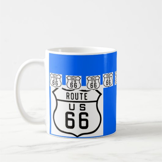 ルート66のヴィンテージのアメリカの交通標識 コーヒーマグカップ (左)