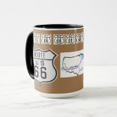 ルート66のヴィンテージの印のギフトの茶色 マグカップ (正面左)