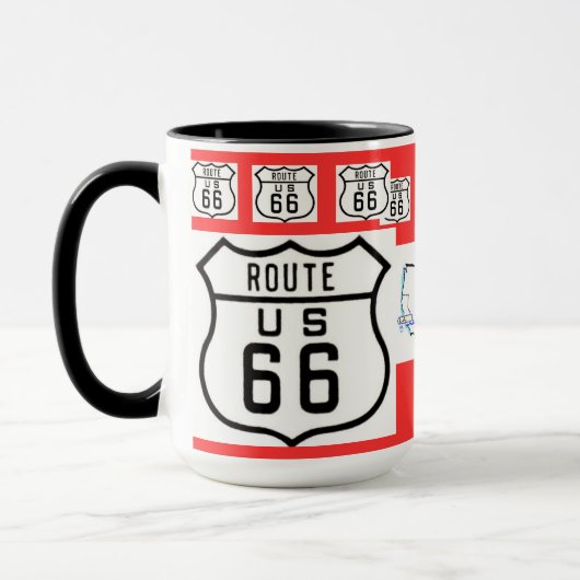 ルート66のヴィンテージの印のギフト マグカップ (左)