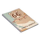 ルート66のヴィンテージ地図と歴史的な都市 ノートブック (右側)