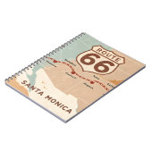 ルート66のヴィンテージ地図と歴史的な都市 ノートブック (左側)
