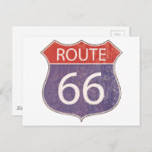 ルート66の交通標識の-赤く及び青の錆ついた ポストカード (正面/裏面)