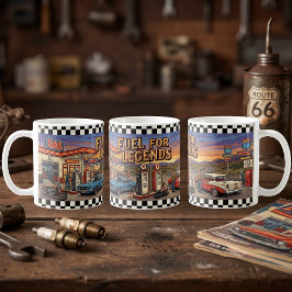 ルート66の伝説のガソリンスタンド ヴィンテージ コーヒーマグカップ