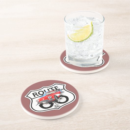 ルート66の印のギフト コースター (側面)