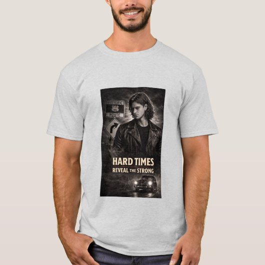ルート66の厳しい時代 メンズTシャツ Tシャツ (正面)