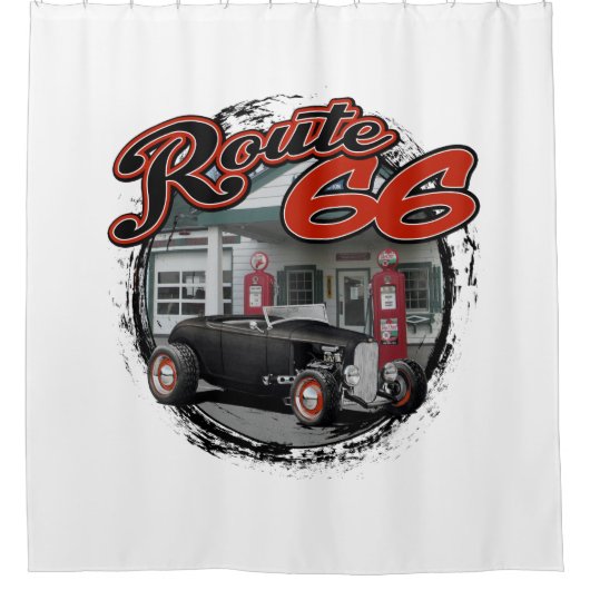 ルート66の場所 シャワーカーテン (正面)
