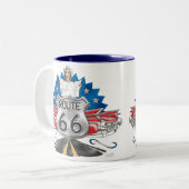ルート66の女性のカーボーイのマグ ツートーンマグカップ (正面左)
