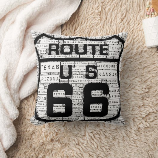 ルート66の州の枕 クッション (ブランケット)