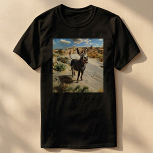 ルート66の愉快なロバの微笑み デザートロードトリップ Tシャツ