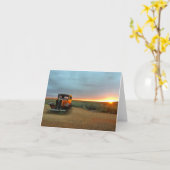 ルート66の日没のnotecard (中ブランク) カード (黄色い花)