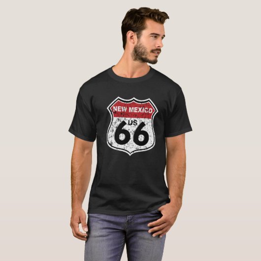 ルート66の歴史的なニューメキシコのハイウェー Tシャツ (正面フル)