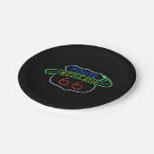 ルート66の母道のネオンサイン ペーパープレート (アングル)