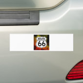 ルート66の盾の火 バンパーステッカー (車上)