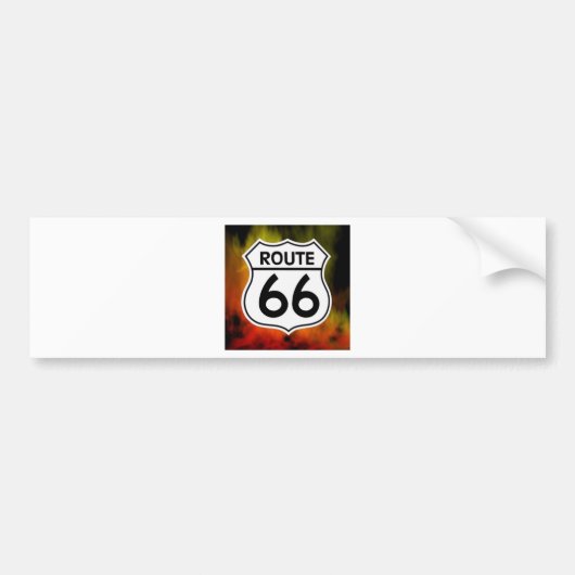 ルート66の盾の火 バンパーステッカー (正面)