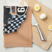 ルート66の砂漠 キッチンタオル (四つ折り)