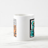 ルート66の組合せの盾の黒 コーヒーマグカップ (中央)