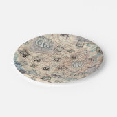 ルート66の道路図 ペーパープレート (アングル)