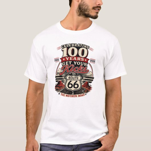 ルート66の100周年を祝おう Tシャツ (正面)