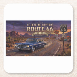 ルート66の100年史 スクエアペーパーコースター