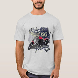 ルート66を走るヴィンテージバイク Tシャツ