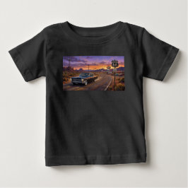 ルート66を走る1964年型キャデラック ベビーTシャツ