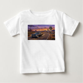 ルート66を走る1964年型キャデラック ベビーTシャツ