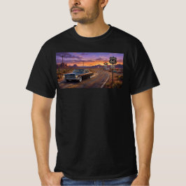 ルート66を走る1964年型キャデラック Tシャツ