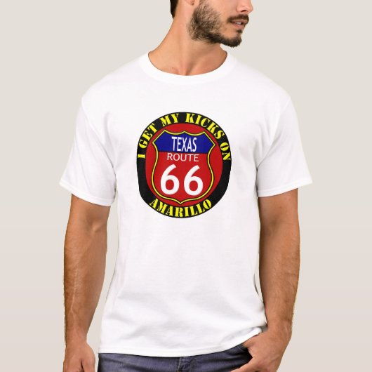 ルート66アマリロテキサス州 Tシャツ (正面)