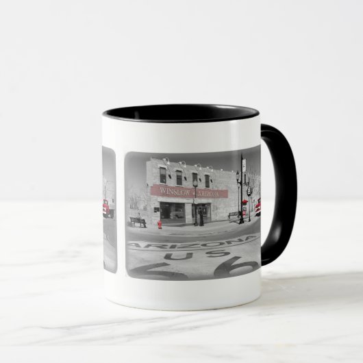 ルート66アメリカーナマザーロードウィンスローアリゾナ マグカップ (正面右)
