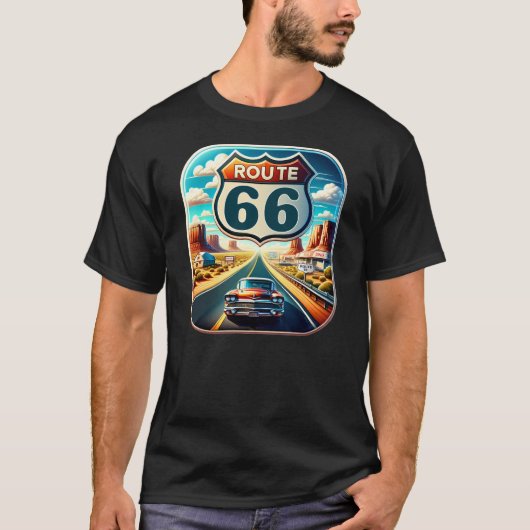ルート66アメリカ合衆国 Tシャツ (正面)