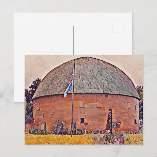 ルート66アルカディアラウンドバーンドオイルペインティング ポストカード (正面/裏面)