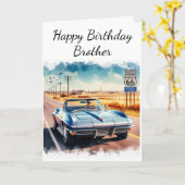 ルート66クラシックハッピーバースデーブラザー カード (黄色い花)