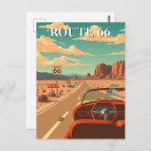 ルート66クラシックロードトリップアメリカン ポストカード (正面/裏面)