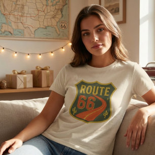 ルート66クラシック、旅行アメリカ歴史高速道路 Tシャツ