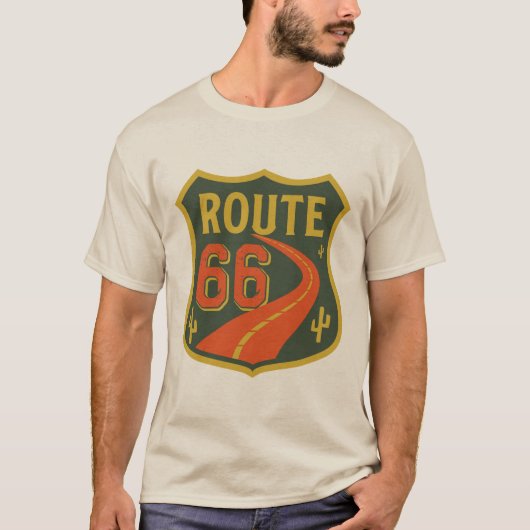 ルート66クラシック、旅行アメリカ歴史高速道路 Tシャツ (正面)