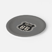 ルート66サインアメリカーナ ペーパープレート (アングル)