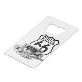 ルート66ステンレス鋼ボトルオープナー クレジットカード栓抜き (正面アングル)