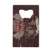 ルート66ステンレス鋼ボトルオープナー クレジットカード栓抜き (正面)