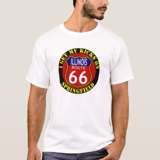 ルート66スプリングフィールドイリノイ Tシャツ