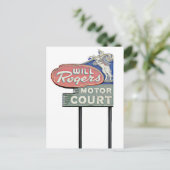 ルート66タルサはロジャースモーターコートのアートワーク ポストカード (スタンド正面)