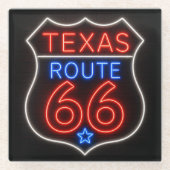 ルート66テキサスネオンアメリカーナデコール ガラスコースター (正面)