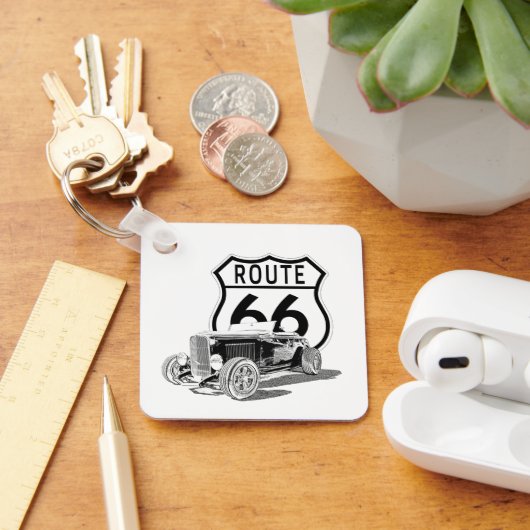 ルート66デザインキーチェーン キーホルダー (デスク)