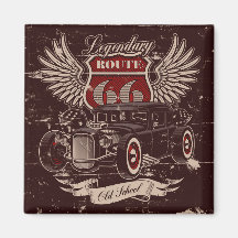 ルート66デザイン磁石