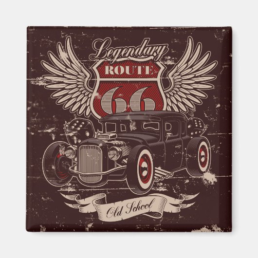 ルート66デザイン磁石 マグネット (正面)