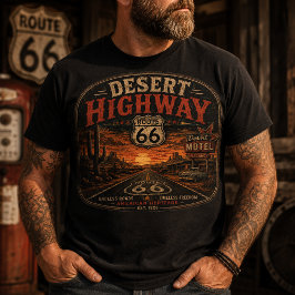 ルート66デザートハイウェイ ビンテージ アメリカーナ Tシャツ