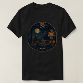 ルート66デザートモーテルヴィンテージネオンナイト Tシャツ