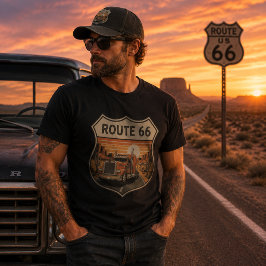ルート66トラックドライバー Tシャツ