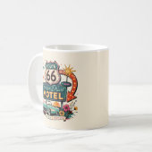 ルート66ドリームドライブの朝の旅の雰囲気 コーヒーマグカップ (正面左)