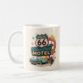 ルート66ドリームドライブの朝の旅の雰囲気 コーヒーマグカップ (左)